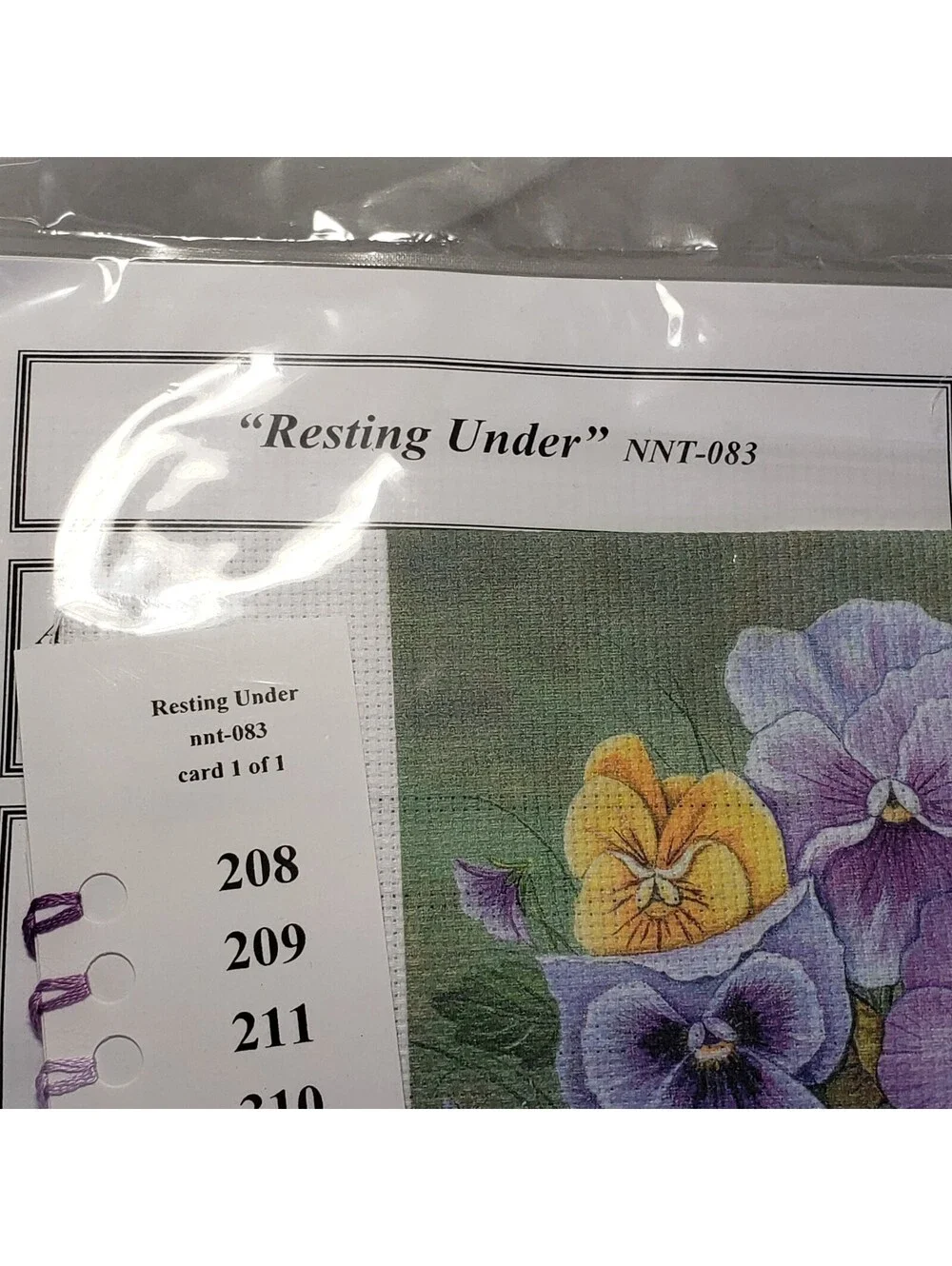 Near North Treasures Collection Cross Stitch Kit RESTING UNDER 2004 Pansy NEW